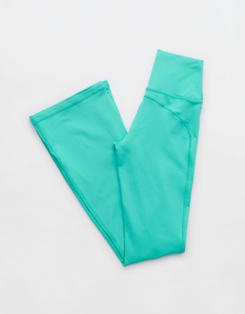 Aerie OFFLINE By The Hugger Split-Hemcut Leggings Turquoise | 9508JFCUW