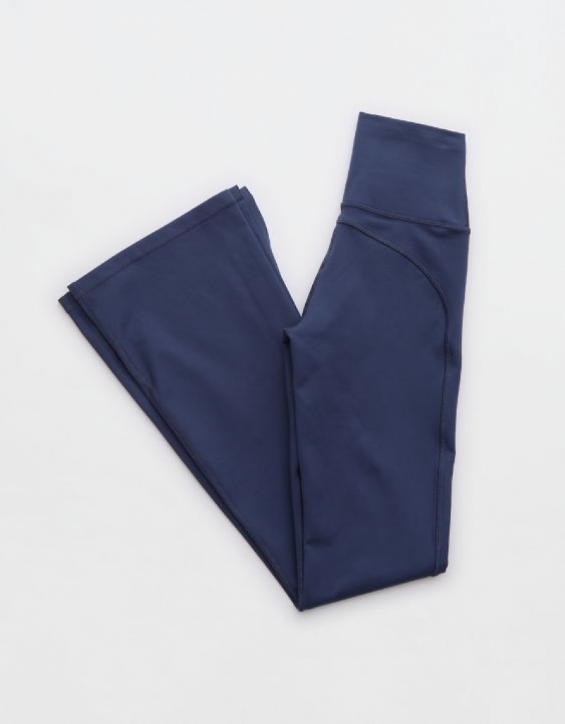 Aerie OFFLINE By The Hugger Split-Hemcut Leggings Blue | 3126GUATV