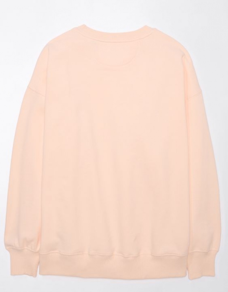 Aerie Oversized Maine Graphic Sweatshirts Pink | 1630JLXVN