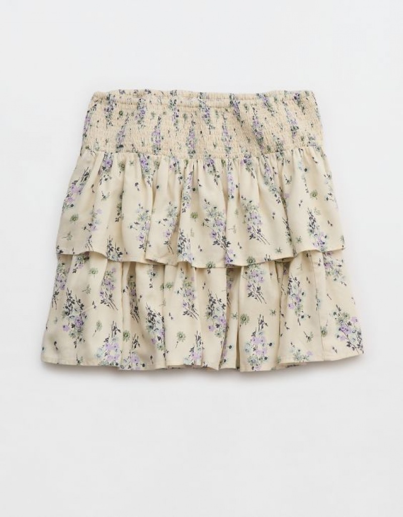 Aerie Ready-To-Ruffle Mini Skirts Light Yellow | 2540EYKDQ