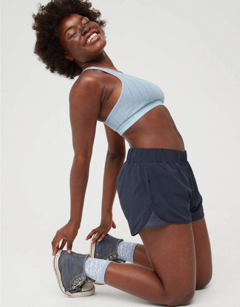 Aerie Real. Period.® Running Shorts Grey / Blue | 4271UQYME