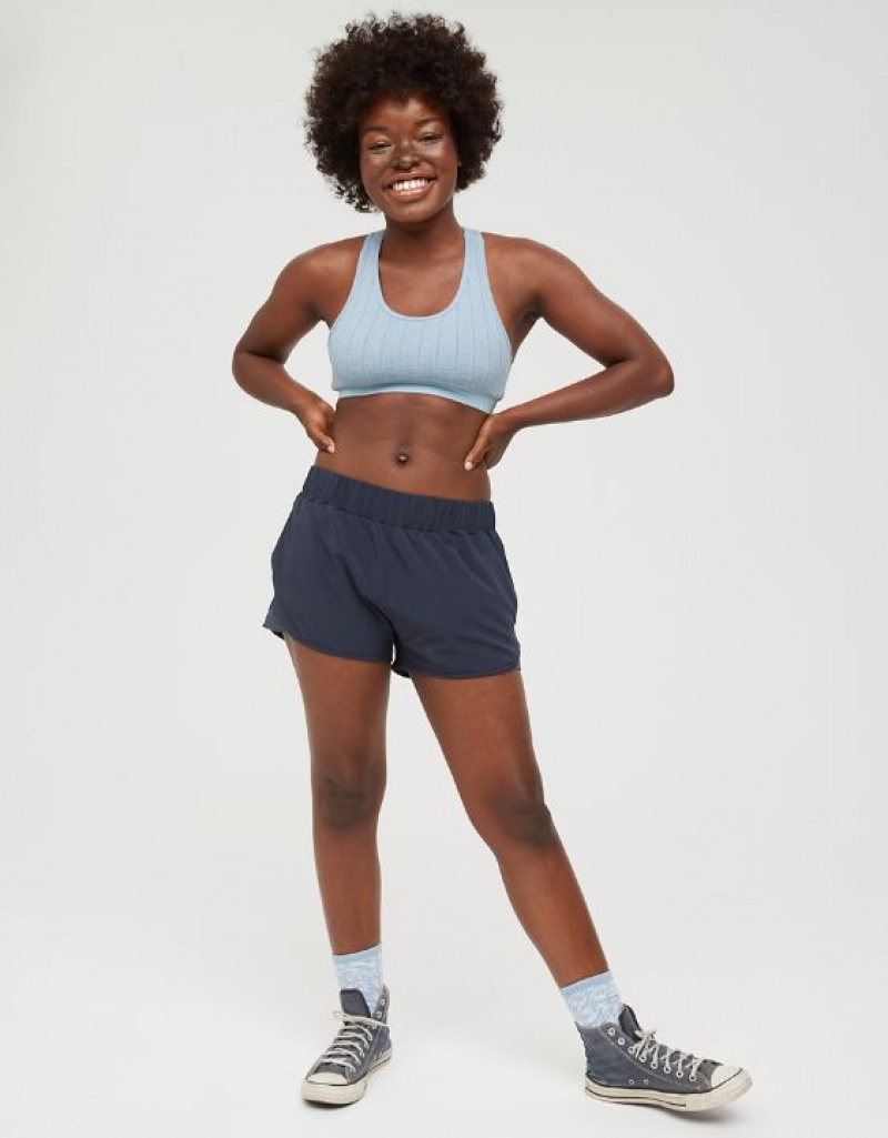 Aerie Real. Period.® Running Shorts Grey / Blue | 4271UQYME