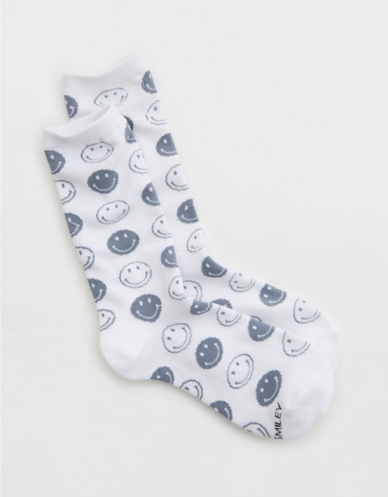 Aerie Real Soft® Crew Socks Silver / Grey | 5391LYZIH