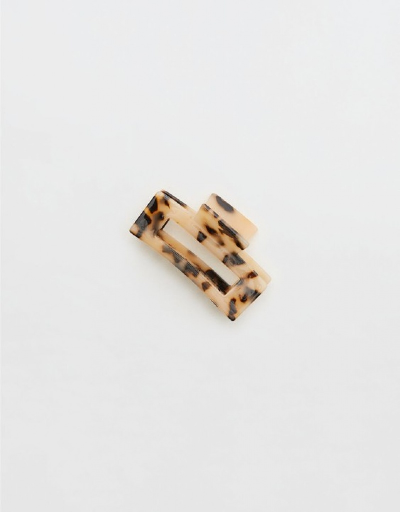 Aerie Rectangle Claw Clip Hair Accessories Leopard | 0854GPAYW