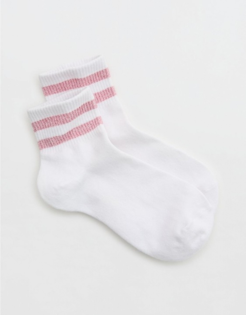 Aerie Ribbed Cotton Bobby Socks Pink | 8263SMODY