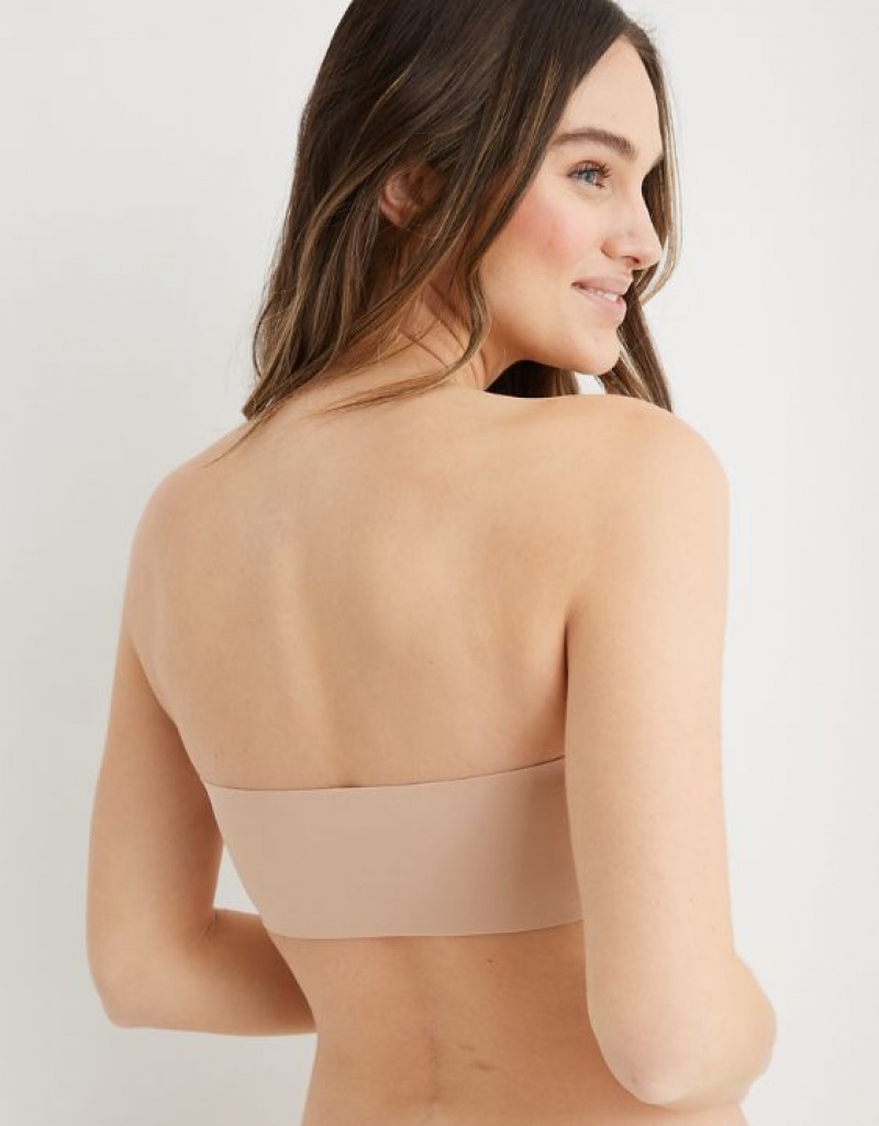 Aerie SMOOTHEZ Bandeaulette Bras Beige | 8769JFKBZ