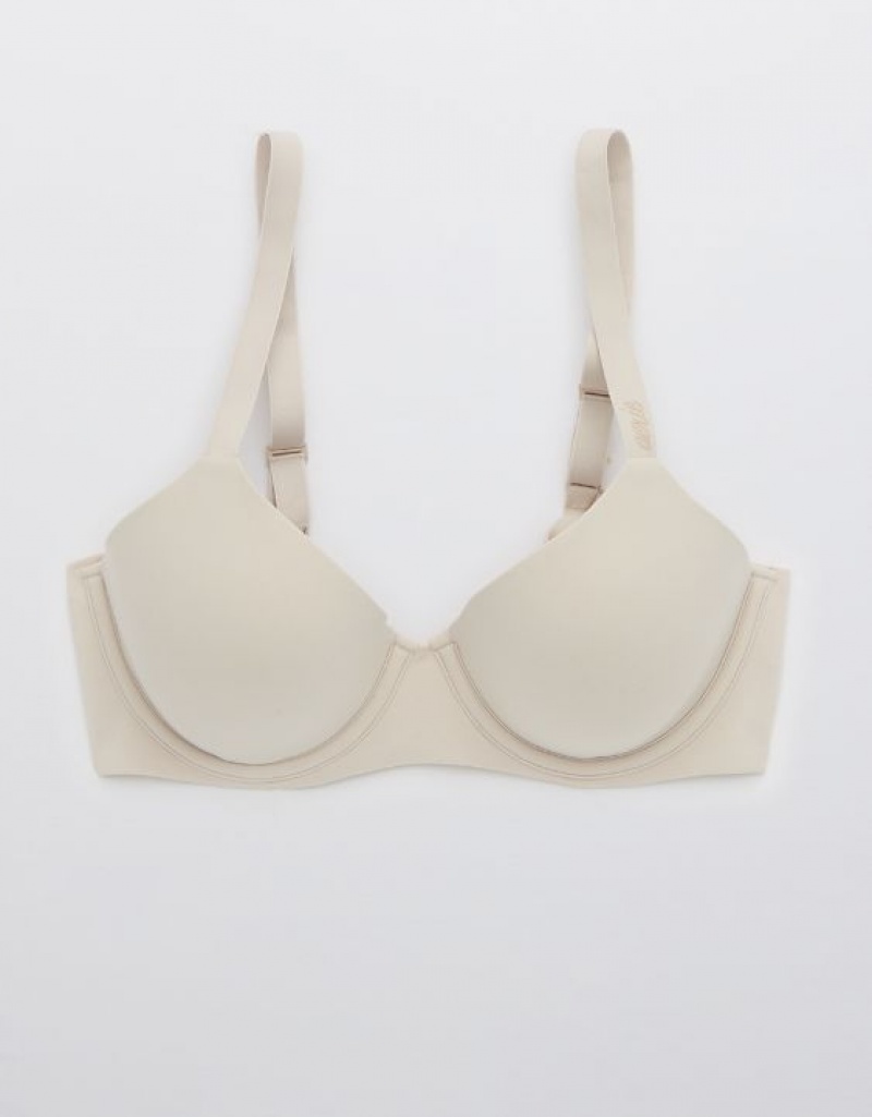 Aerie SMOOTHEZ Full Coverage Lightly Lined Bras White | 7190MPEVX