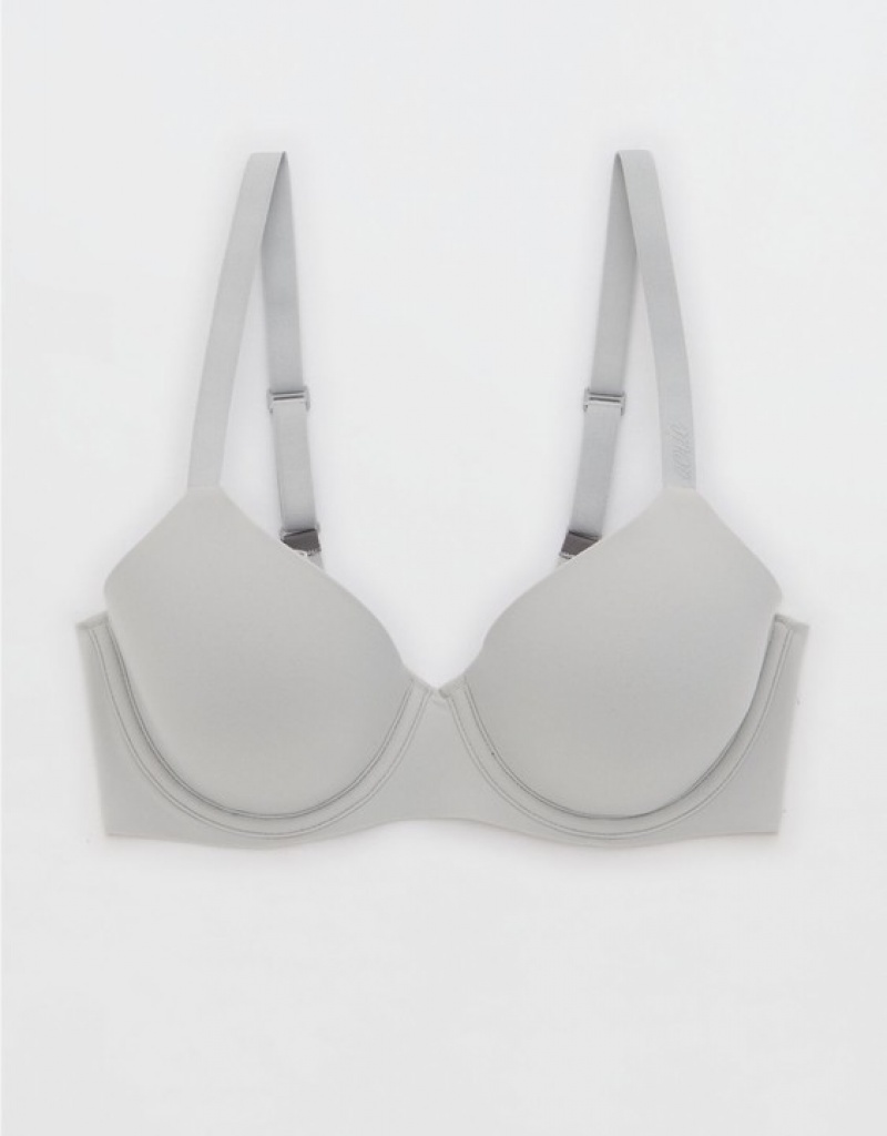 Aerie SMOOTHEZ Full Coverage Lightly Lined Bras Grey | 6718CDPVG