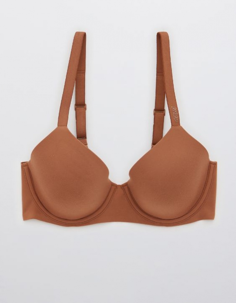 Aerie SMOOTHEZ Full Coverage Lightly Lined Bras Brown | 8315ROMGH