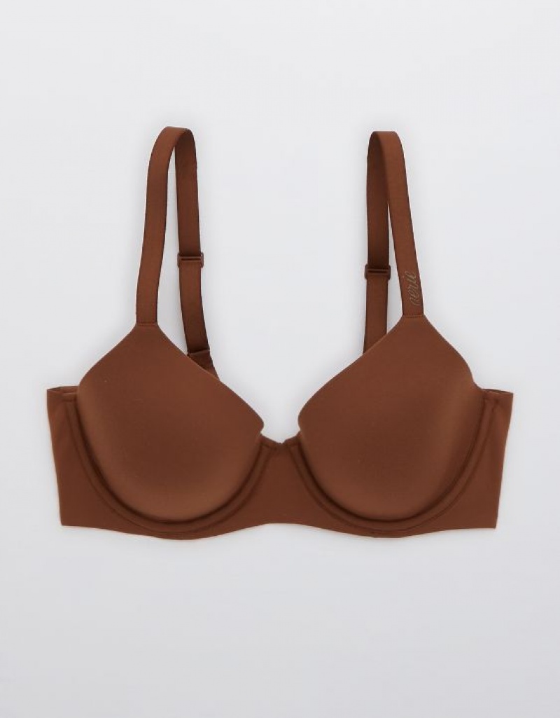 Aerie SMOOTHEZ Full Coverage Lightly Lined Bras Brown | 5940YOELV