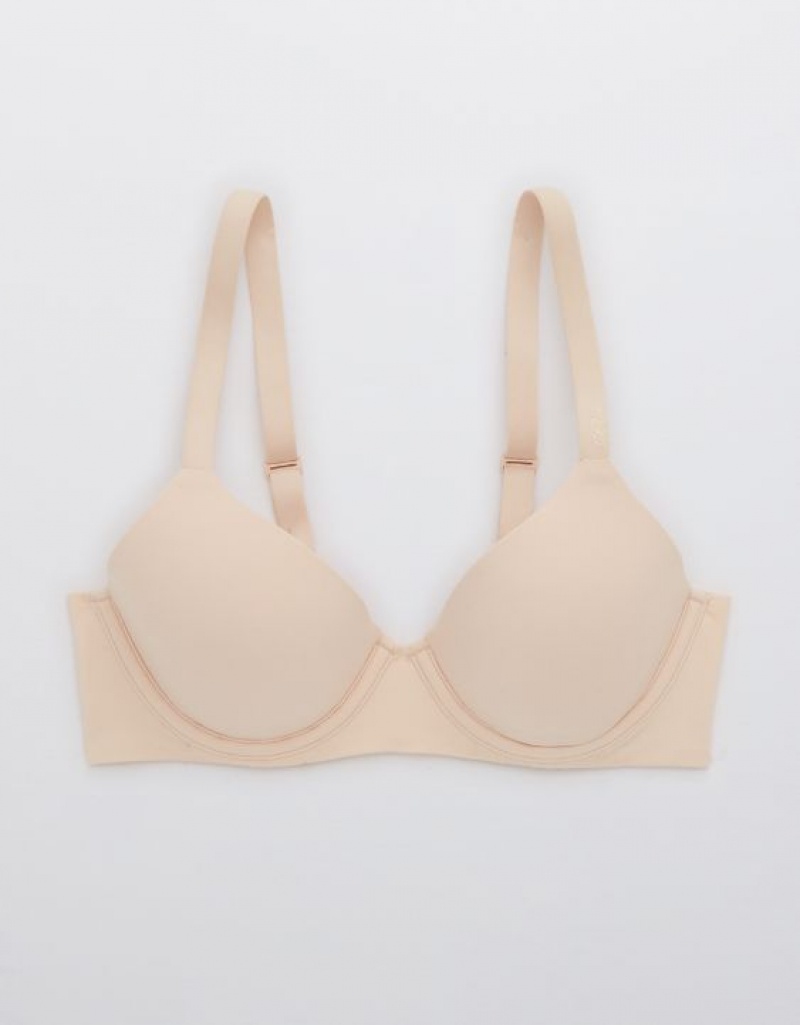 Aerie SMOOTHEZ Full Coverage Lightly Lined Bras Beige | 7648LASCV