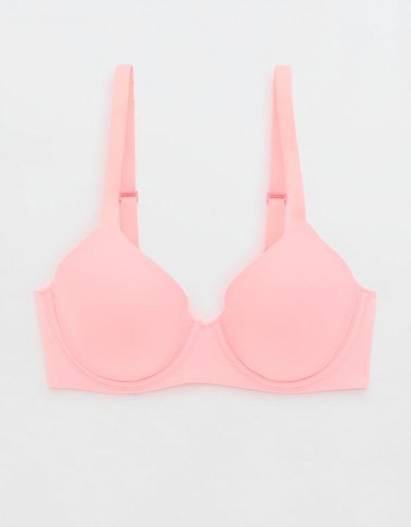 Aerie SMOOTHEZ Full Coverage Lightly Lined Bras Pink | 1762XYEJW