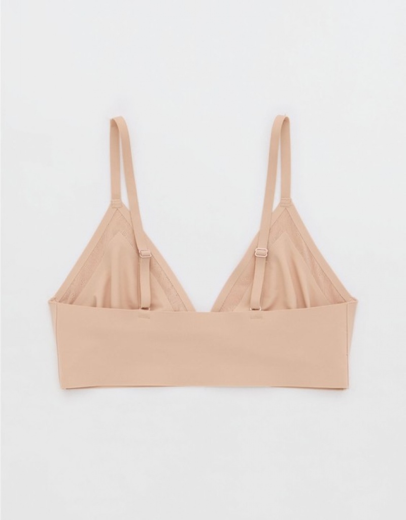 Aerie SMOOTHEZ Lace Trianglelette Bras Beige | 3804KCUFA