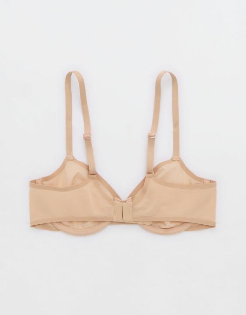 Aerie SMOOTHEZ Mesh Unlined Bras Beige | 4829BIGHT