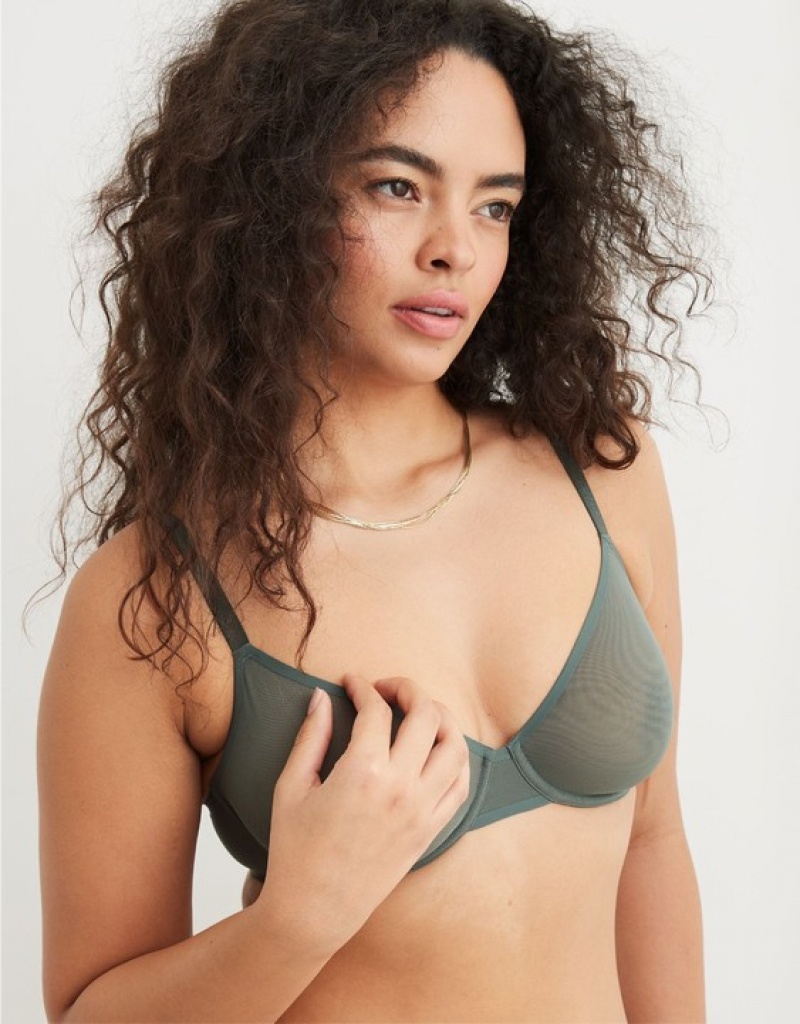 Aerie SMOOTHEZ Mesh Unlined Bras Royal | 2793YRAQI