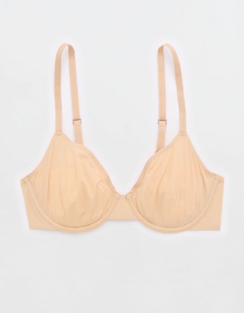 Aerie SMOOTHEZ Microfiber Unlined Bras Beige | 1923ZPXDR