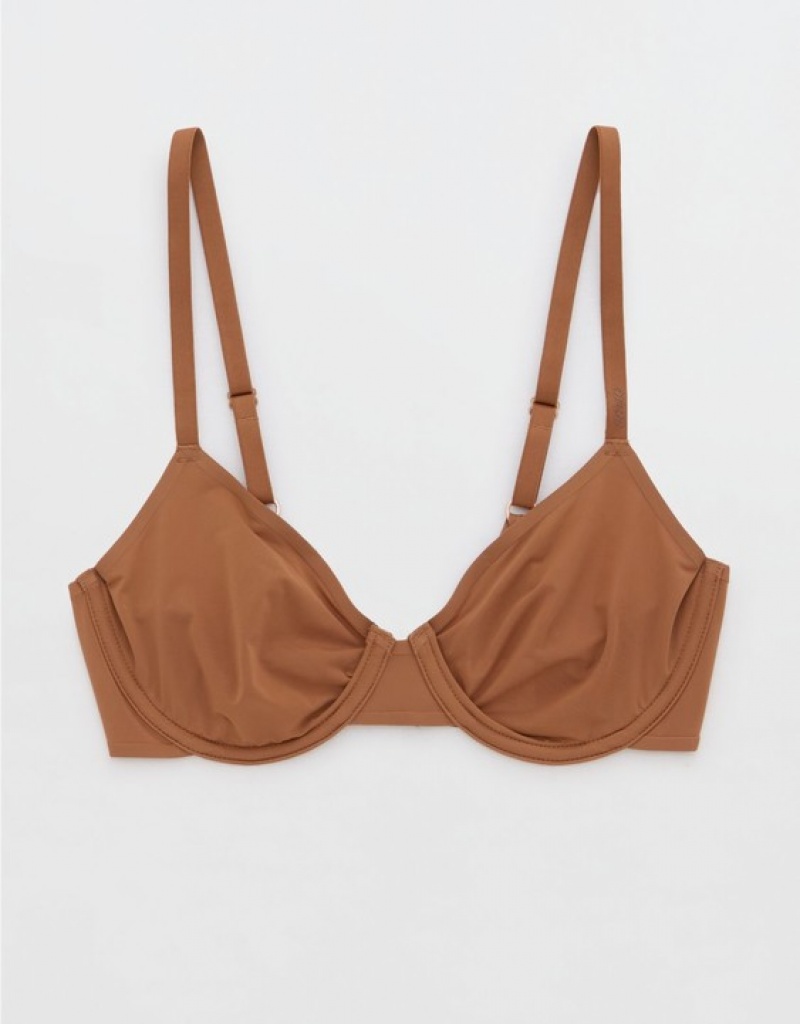 Aerie SMOOTHEZ Microfiber Unlined Bras Brown | 1682WVIUM