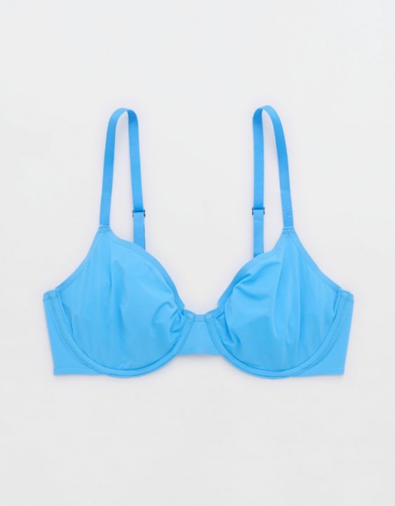 Aerie SMOOTHEZ Microfiber Unlined Bras Blue | 5021RSUND