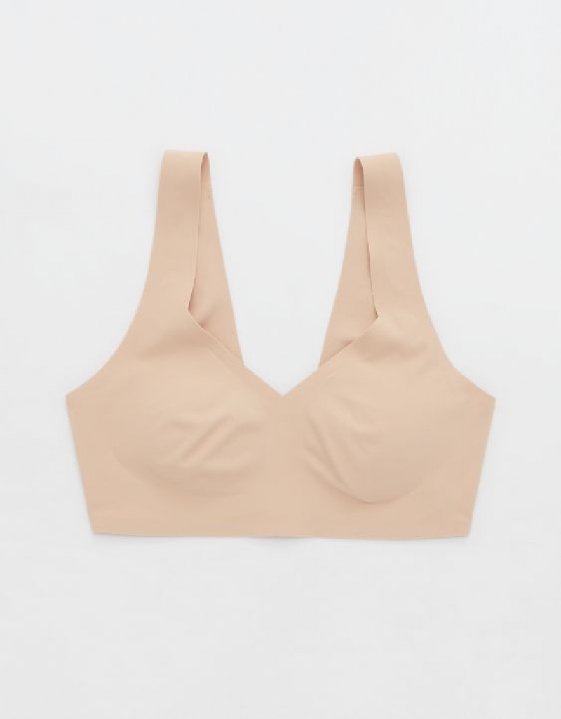 Aerie SMOOTHEZ Padded Sweetheartlette Bras Beige | 7415OCIPK