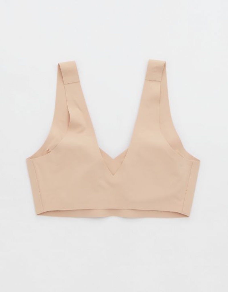 Aerie SMOOTHEZ Padded Sweetheartlette Bras Beige | 7415OCIPK