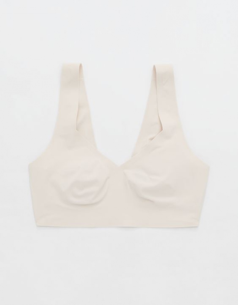 Aerie SMOOTHEZ Padded Sweetheartlette Bras White | 7392FONCM