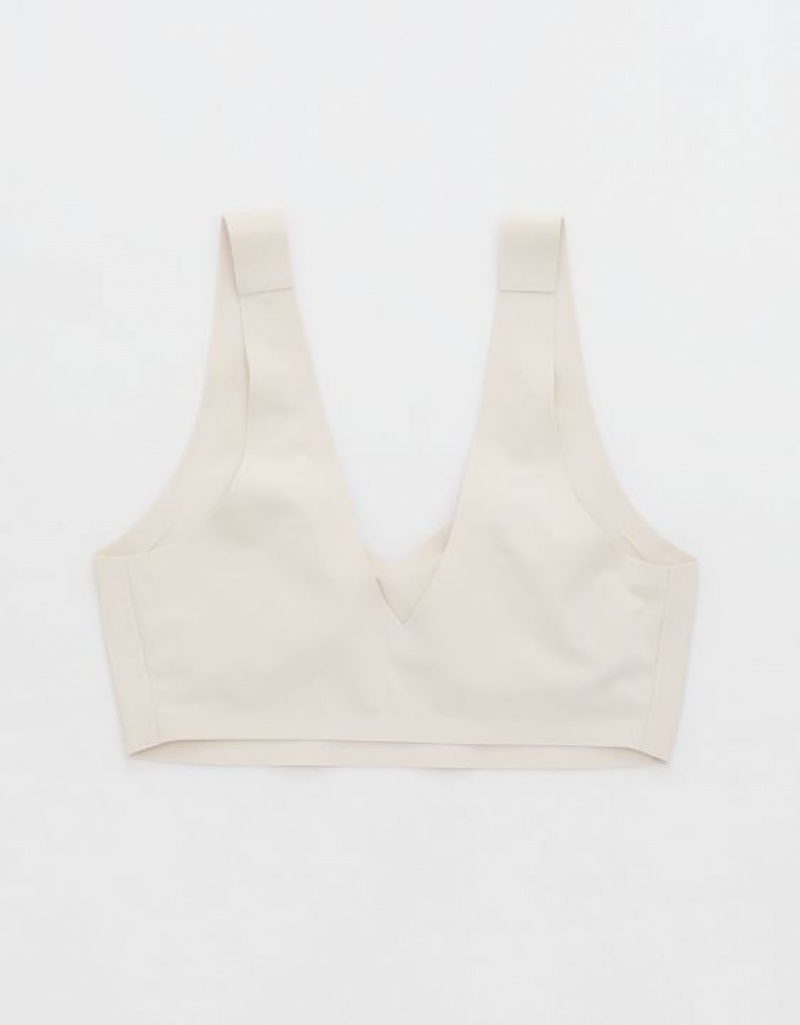 Aerie SMOOTHEZ Padded Sweetheartlette Bras White | 7392FONCM