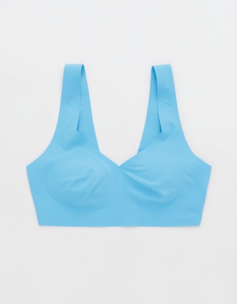 Aerie SMOOTHEZ Padded Sweetheartlette Bras Blue | 0923ETKFO