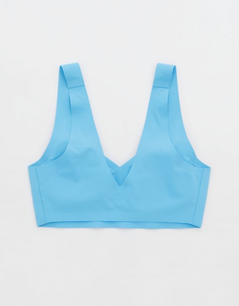 Aerie SMOOTHEZ Padded Sweetheartlette Bras Blue | 0923ETKFO