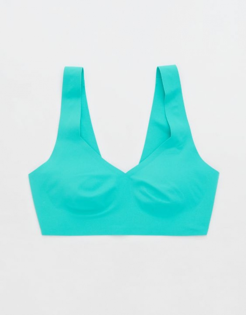 Aerie SMOOTHEZ Padded Sweetheartlette Bras Turquoise | 1058PSQCJ