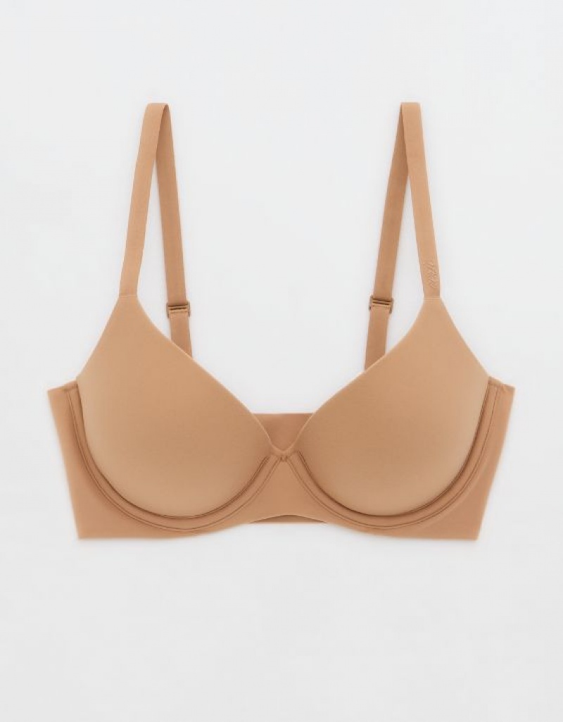 Aerie SMOOTHEZ Pull On Push Up Bras Beige | 9827IYTHK