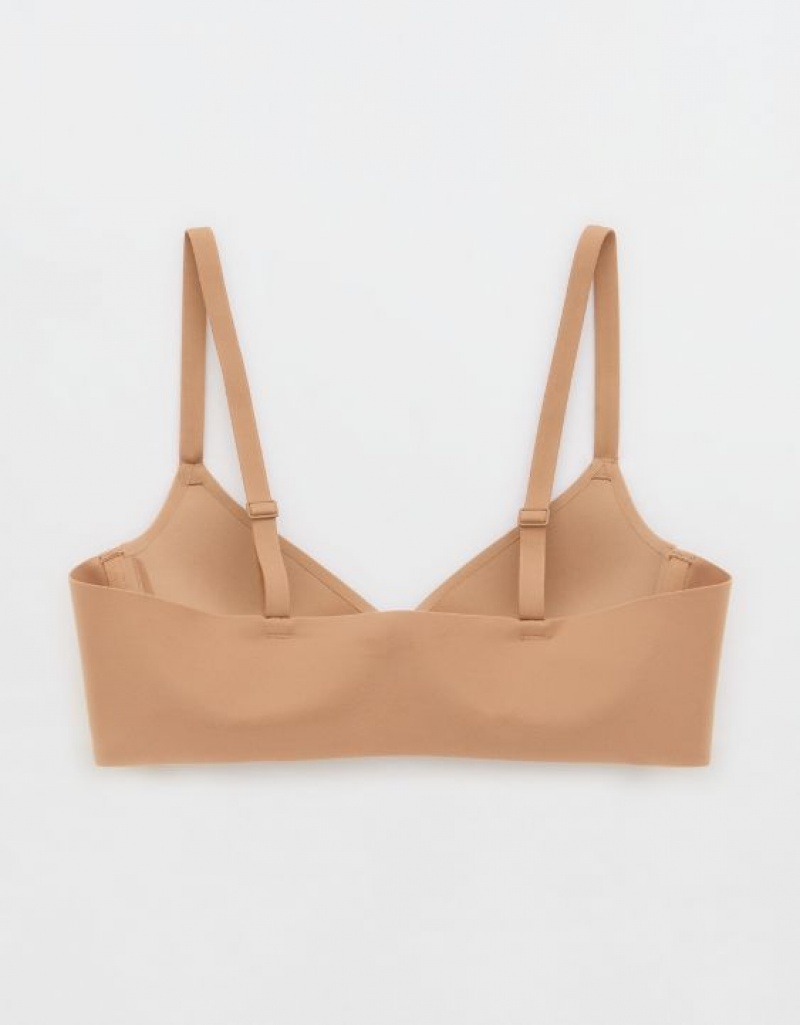 Aerie SMOOTHEZ Pull On Push Up Bras Beige | 9827IYTHK