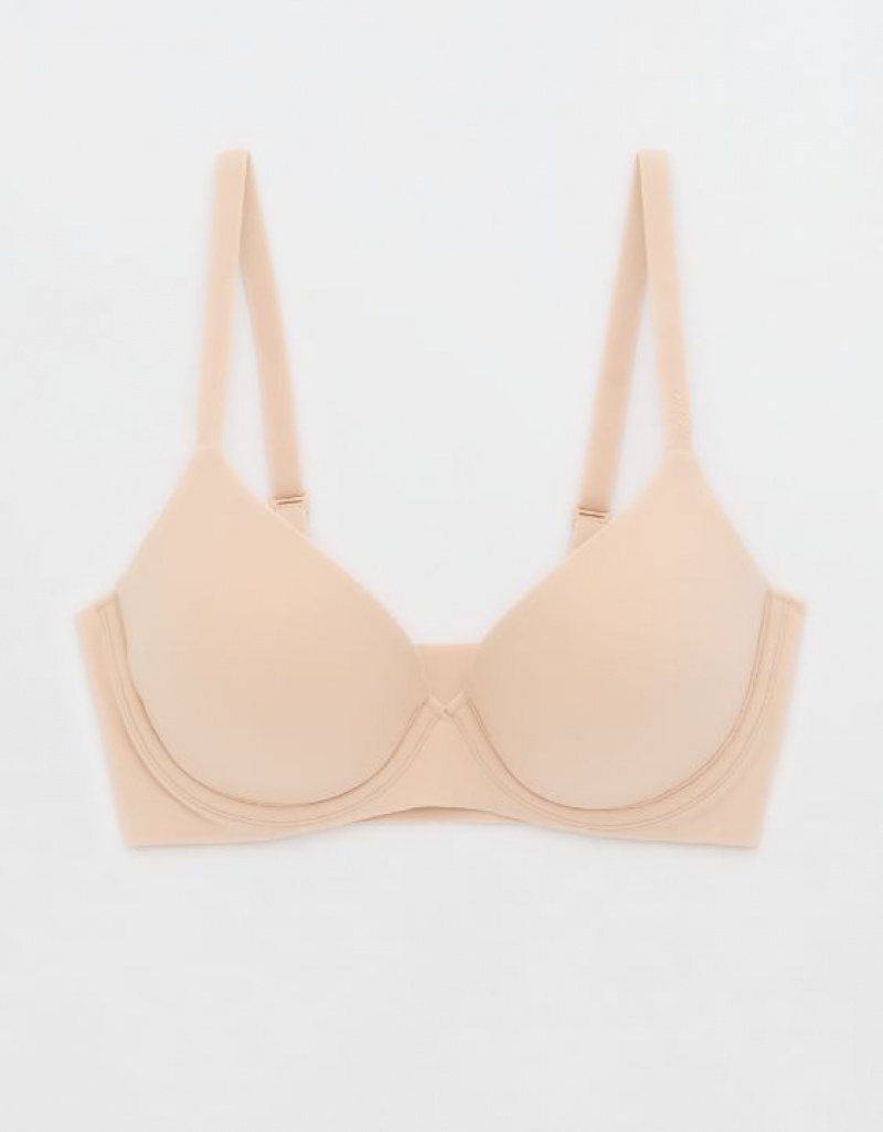 Aerie SMOOTHEZ Pull On Push Up Bras Beige | 7163NAVOG