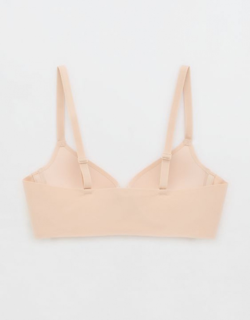 Aerie SMOOTHEZ Pull On Push Up Bras Beige | 7163NAVOG