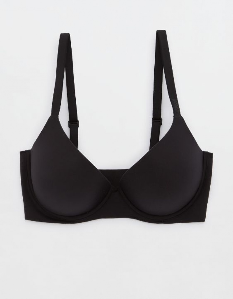 Aerie SMOOTHEZ Pull On Push Up Bras Black | 7925IRKJZ