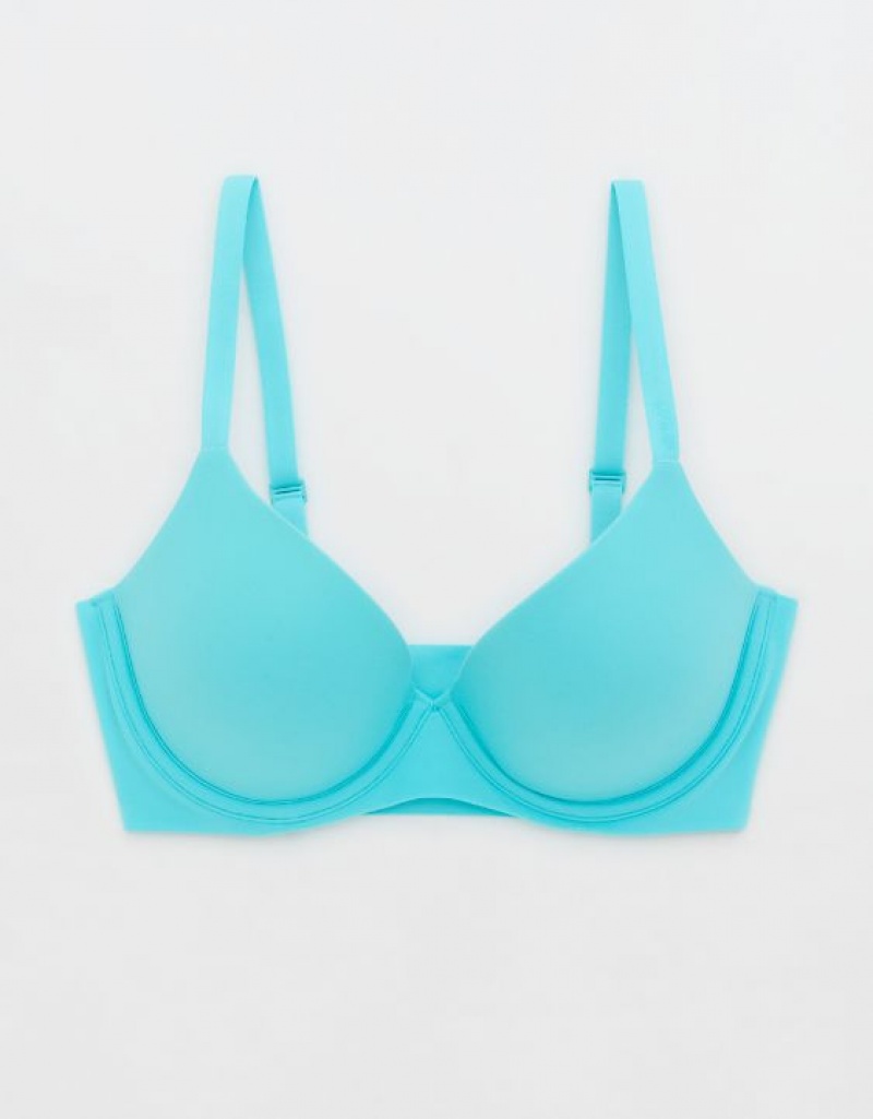 Aerie SMOOTHEZ Pull On Push Up Bras Blue | 1805ECITX