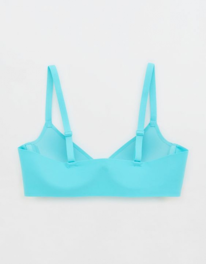 Aerie SMOOTHEZ Pull On Push Up Bras Blue | 1805ECITX