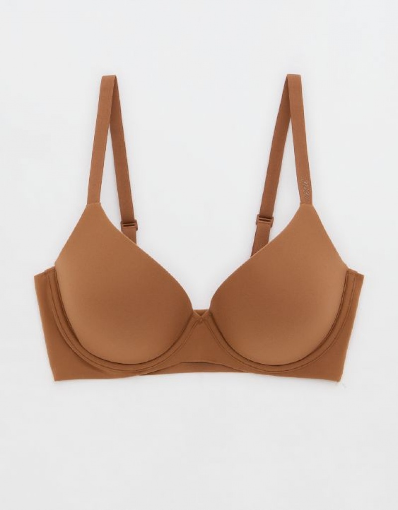 Aerie SMOOTHEZ Pull On Push Up Bras Brown | 5063GHANZ