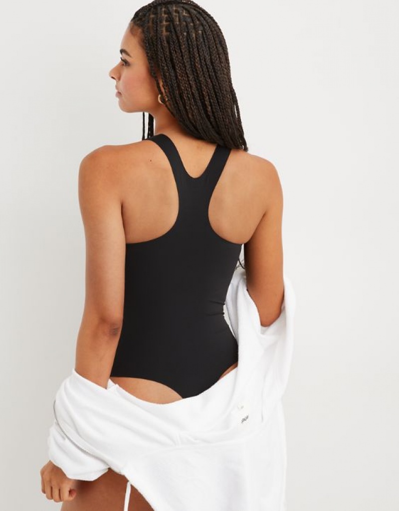 Aerie SMOOTHEZ Racerback Bras Black | 7685COSKF