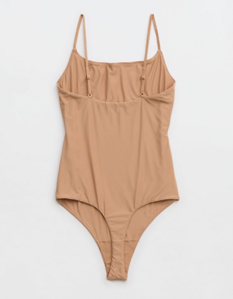 Aerie SMOOTHEZ Scoop Bodysuit Beige | 0815ANCPL