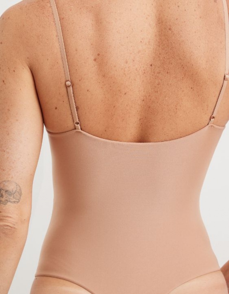 Aerie SMOOTHEZ Scoop Bodysuit Beige | 0815ANCPL