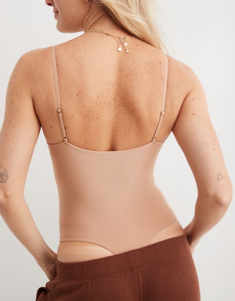 Aerie SMOOTHEZ Scoop Bodysuit Beige | 0815ANCPL