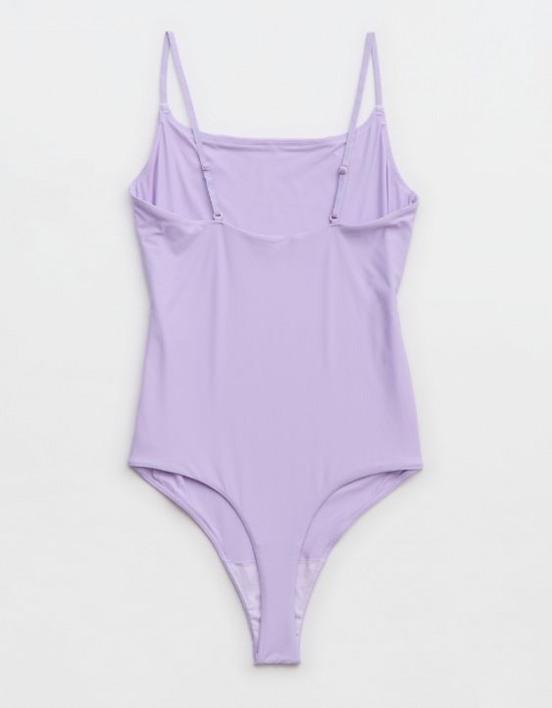 Aerie SMOOTHEZ Scoop Bodysuit Purple / Wash | 1579IEGUQ