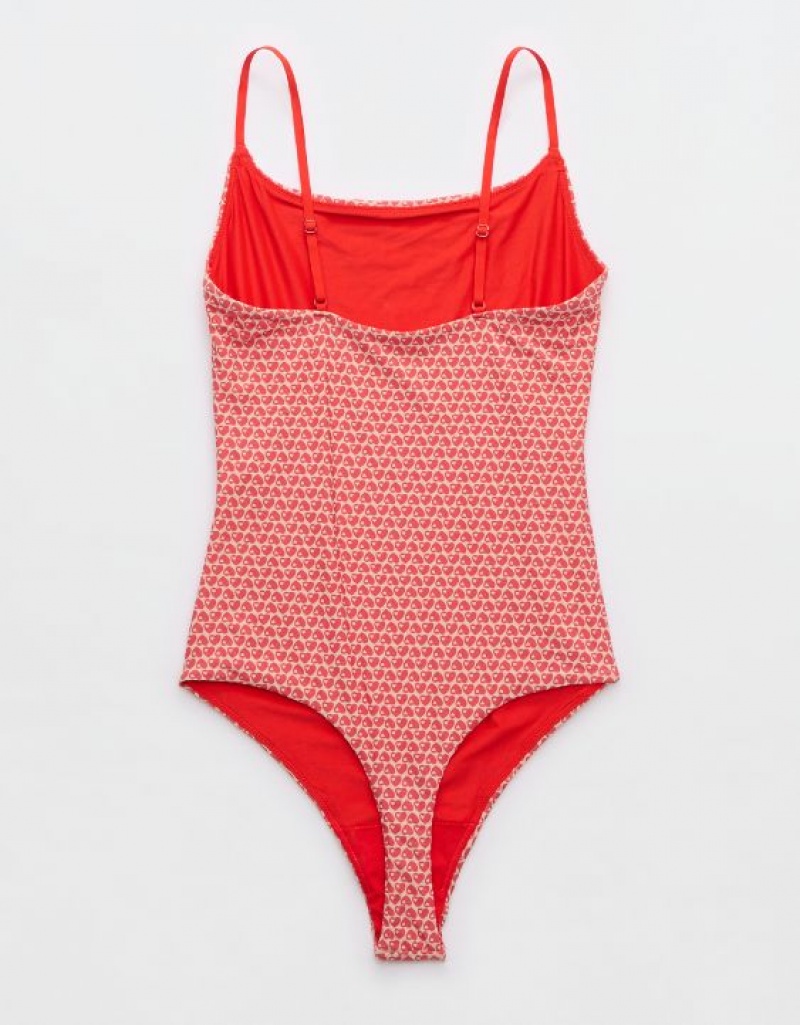 Aerie SMOOTHEZ Scoop Bodysuit Red | 4529CARSQ