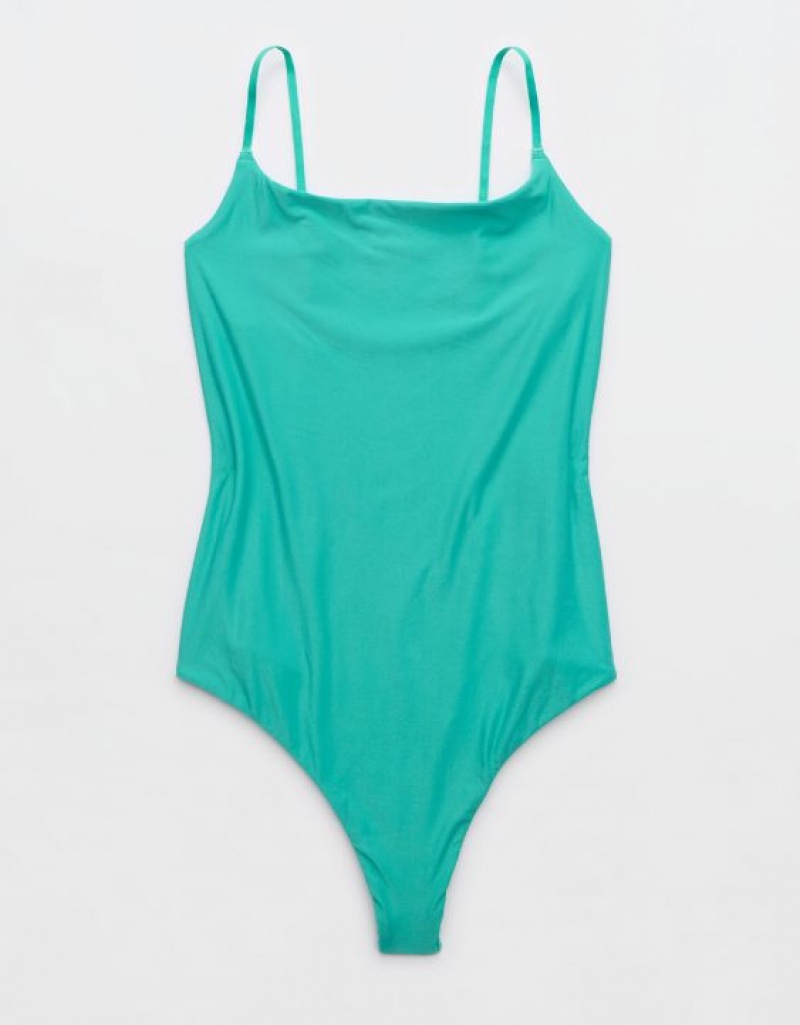 Aerie SMOOTHEZ Scoop Bodysuit Turquoise | 4710UGBDN