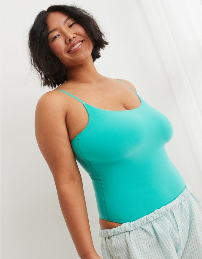 Aerie SMOOTHEZ Scoop Bodysuit Turquoise | 4710UGBDN