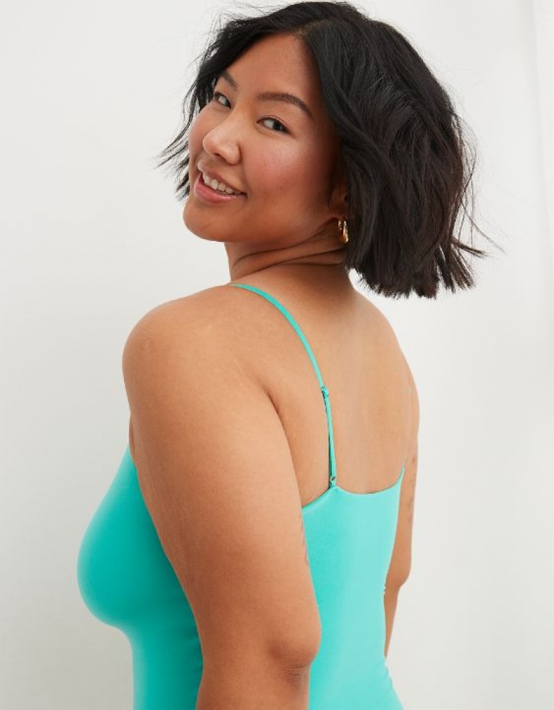 Aerie SMOOTHEZ Scoop Bodysuit Turquoise | 4710UGBDN