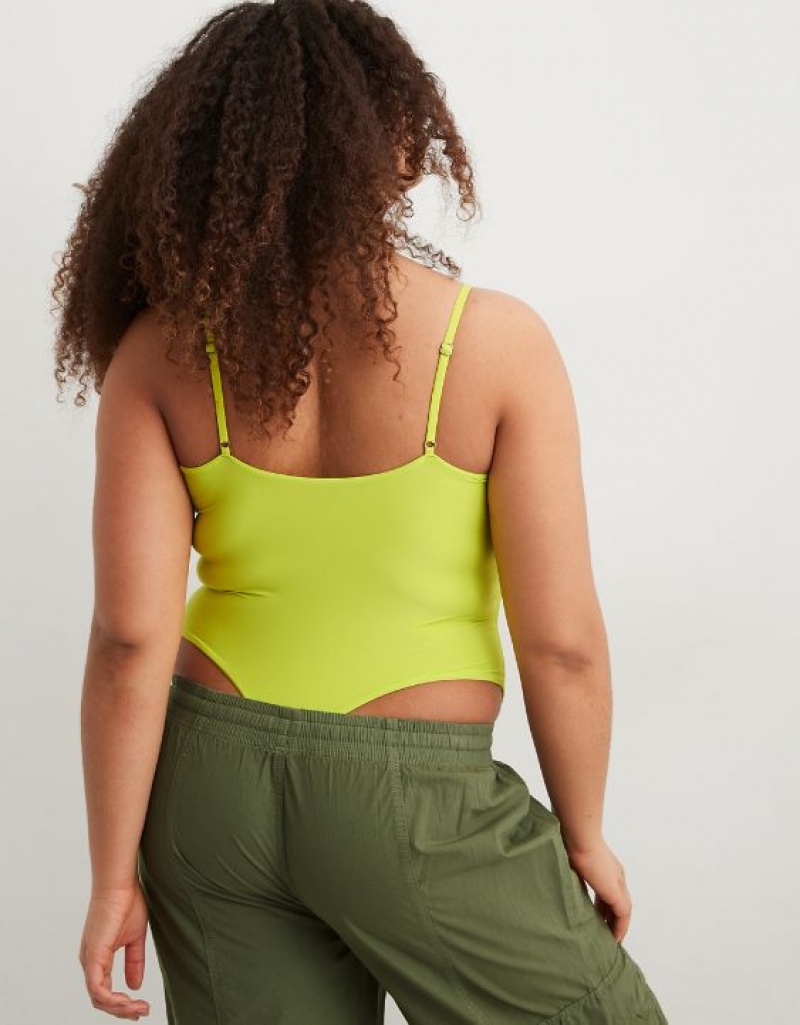 Aerie SMOOTHEZ Scoop Bodysuit Yellow | 5679YJZVT