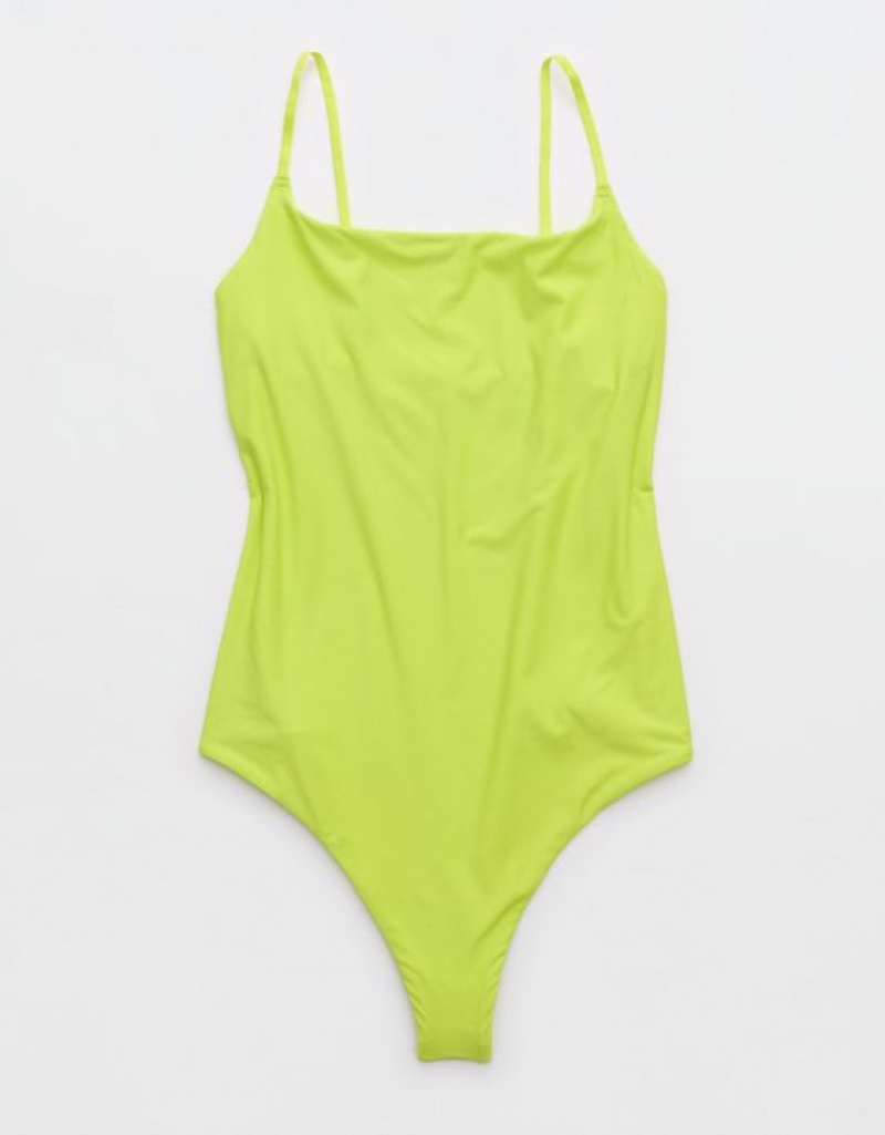 Aerie SMOOTHEZ Scoop Bodysuit Yellow | 5679YJZVT