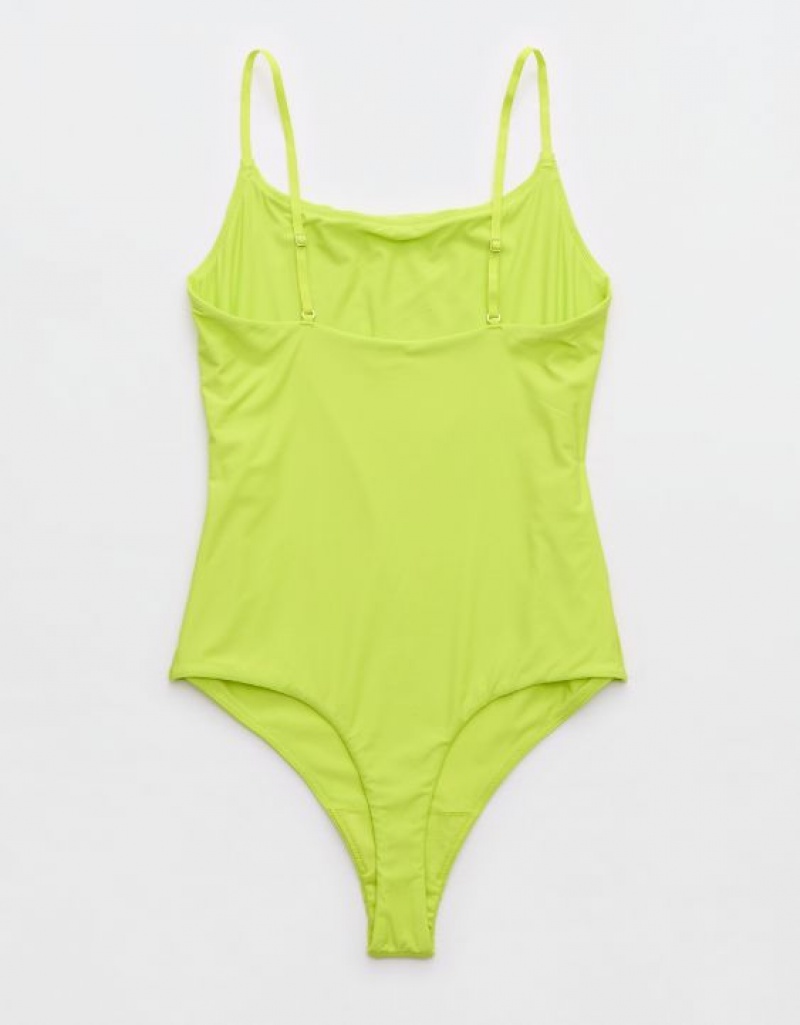 Aerie SMOOTHEZ Scoop Bodysuit Yellow | 5679YJZVT