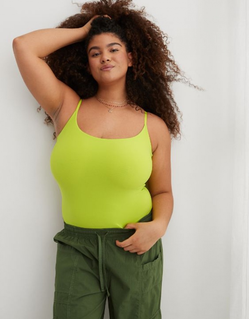 Aerie SMOOTHEZ Scoop Bodysuit Yellow | 5679YJZVT